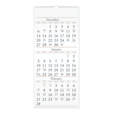 AT-A-GLANCE® Three-month Reference Wall Calendar, 12 X 27, White Sheets, 15-month (dec To Feb): 2021 To 2023 freeshipping - TVN Wholesale